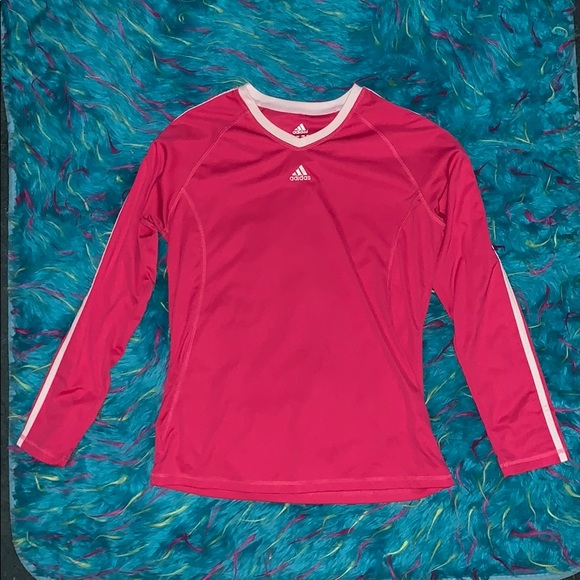 hot pink adidas shirt